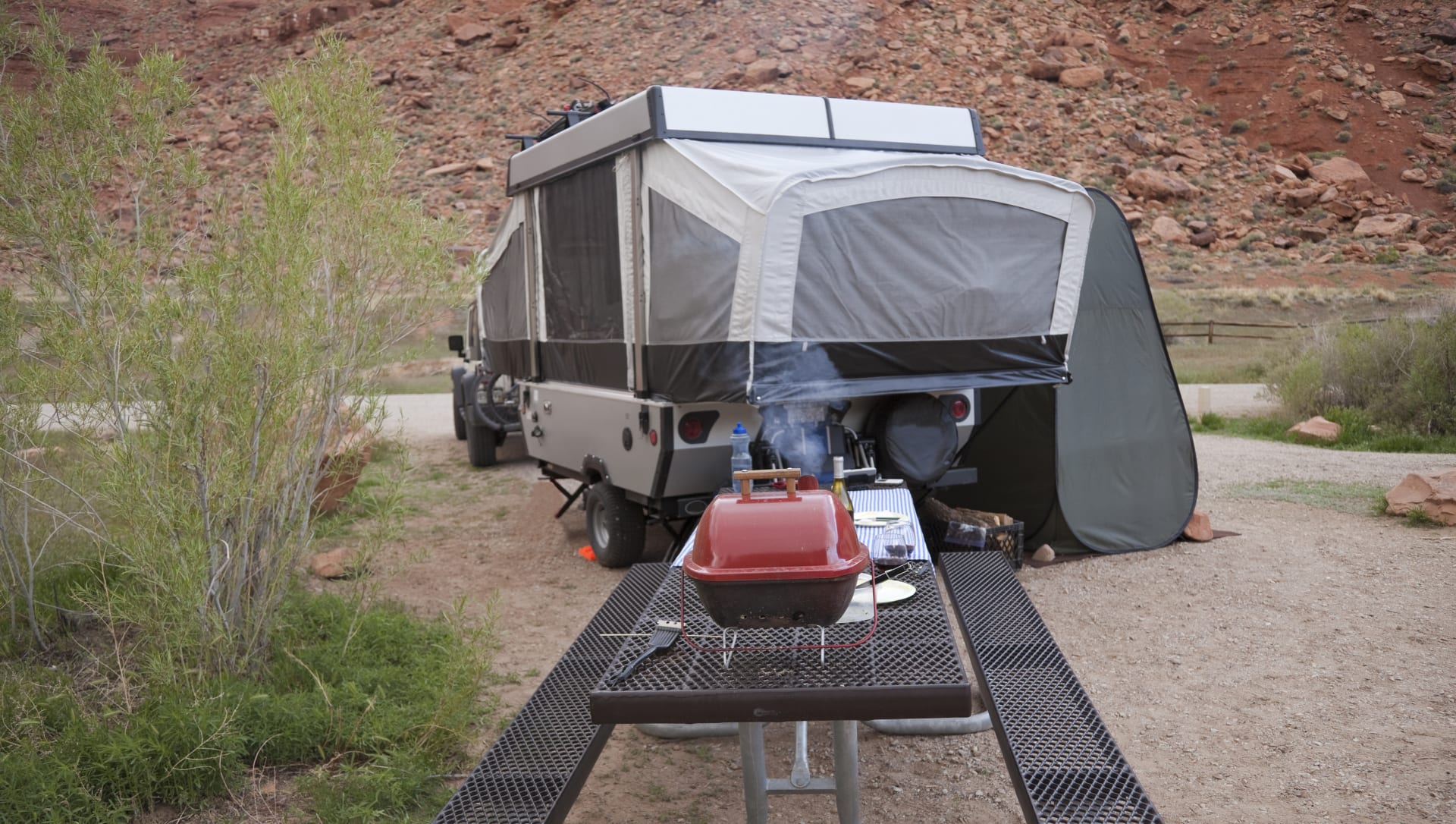 Pop-up Camper Tent Fabric Unfolded